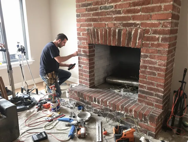 Waterbury Chimney Sweep specialist finalizing chimney liner service in Waterbury, CT
