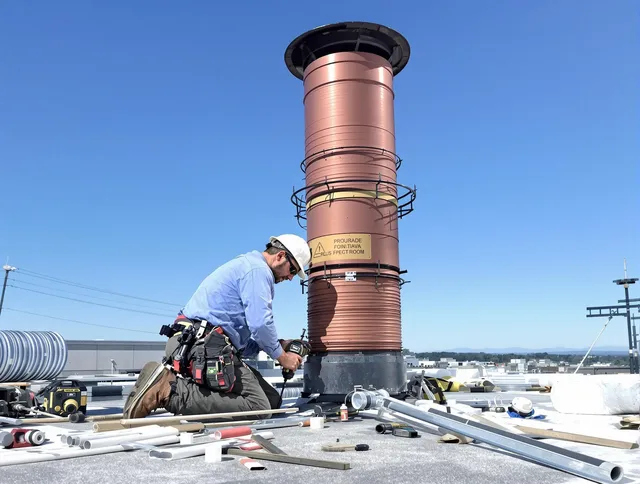 Installed chimney liner by Waterbury Chimney Sweep in Waterbury, CT