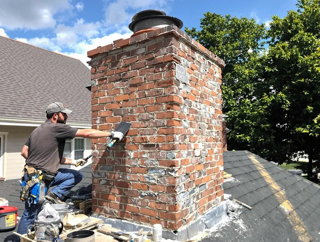 Completed chimney rebuild by Waterbury Chimney Sweep in Waterbury, CT