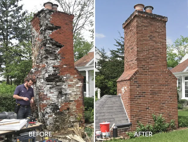 Waterbury Chimney Sweep performing a full chimney restoration in Waterbury, CT