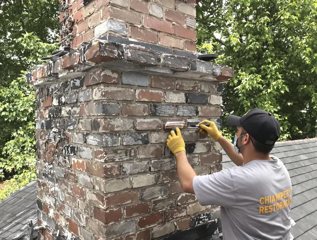 In-progress chimney restoration by Waterbury Chimney Sweep in Waterbury, CT