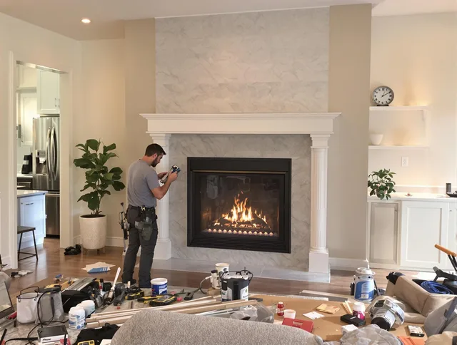 Newly installed fireplace by Waterbury Chimney Sweep in Waterbury, CT